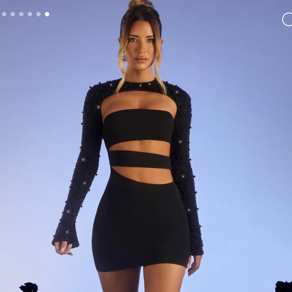 Oh polly brand new black mini dress (sleeves not included)